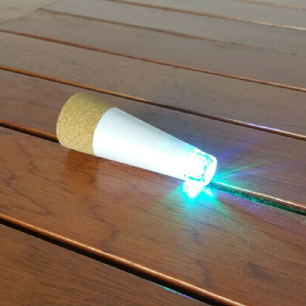 USB Rechargeable Wine Cork Stopper LED Night Light Party Decor Blue