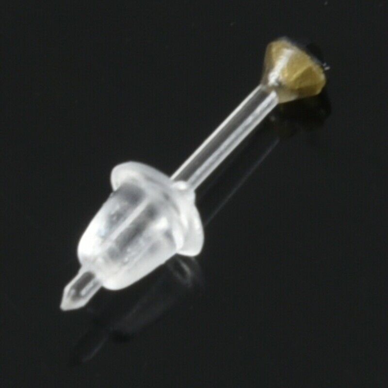 20 Pairs Colorful Faux Rhinestone Decor Plastic Ear Studs Ears D5L6L6