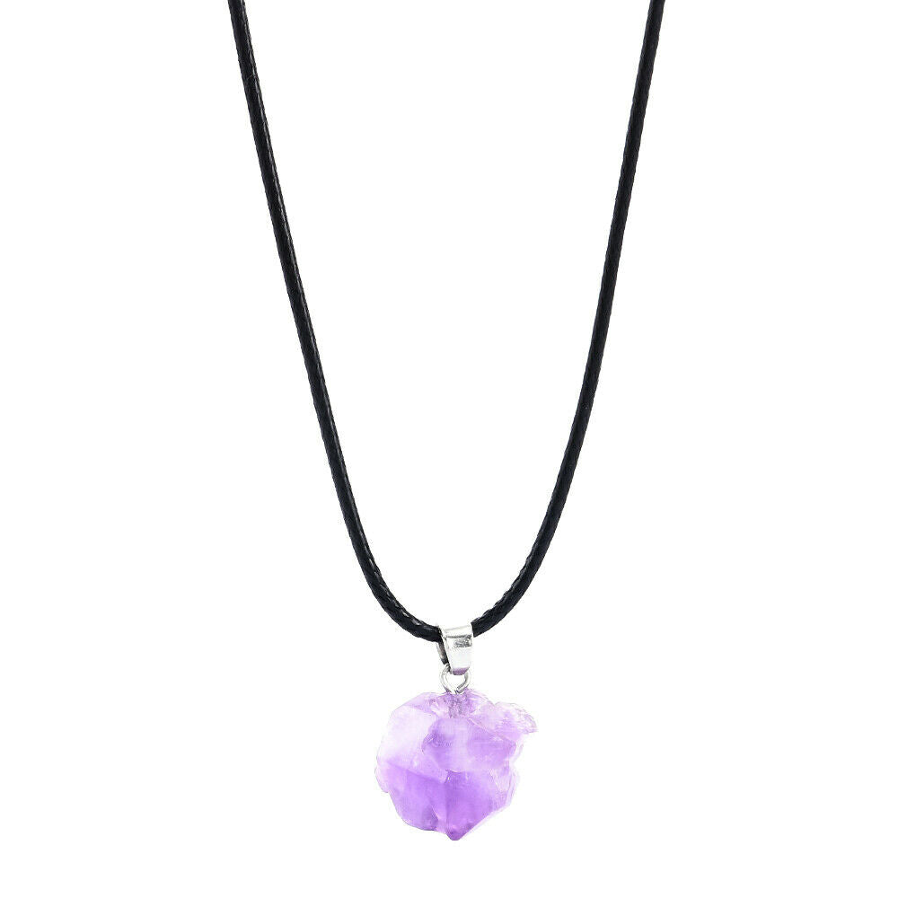 Natural Amethyst Crystal Chakra Pendant Healing Reiki Necklace Jewelry Gifts