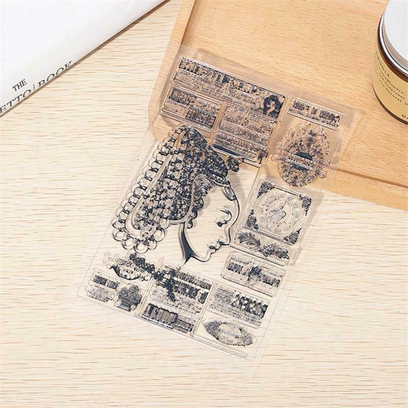Lady Label Silicone Clear Seal Stamp DIY Scrapbooking Emboss Photo Album Decor