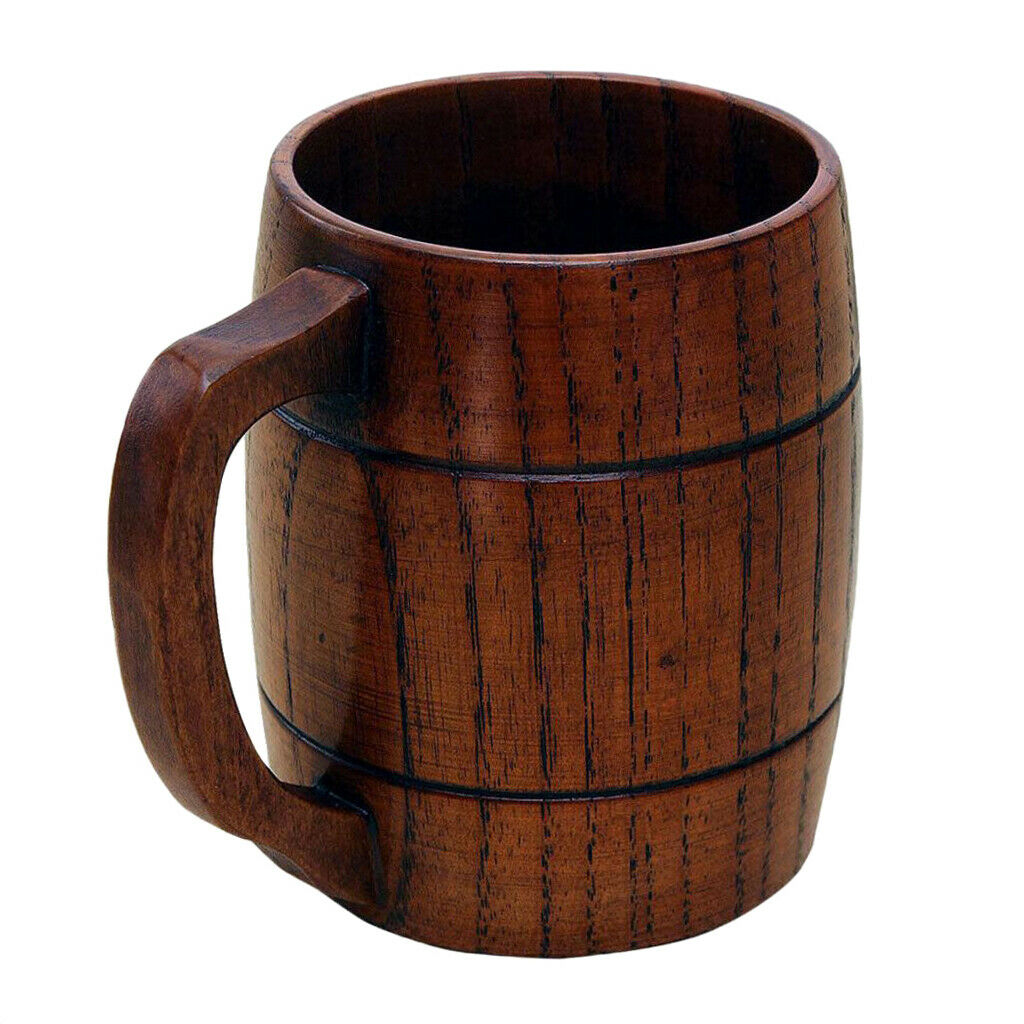 4X Wooden Handmade Drinks Coffee Cups Beer Cup Kitchen Office Birthday Gifts