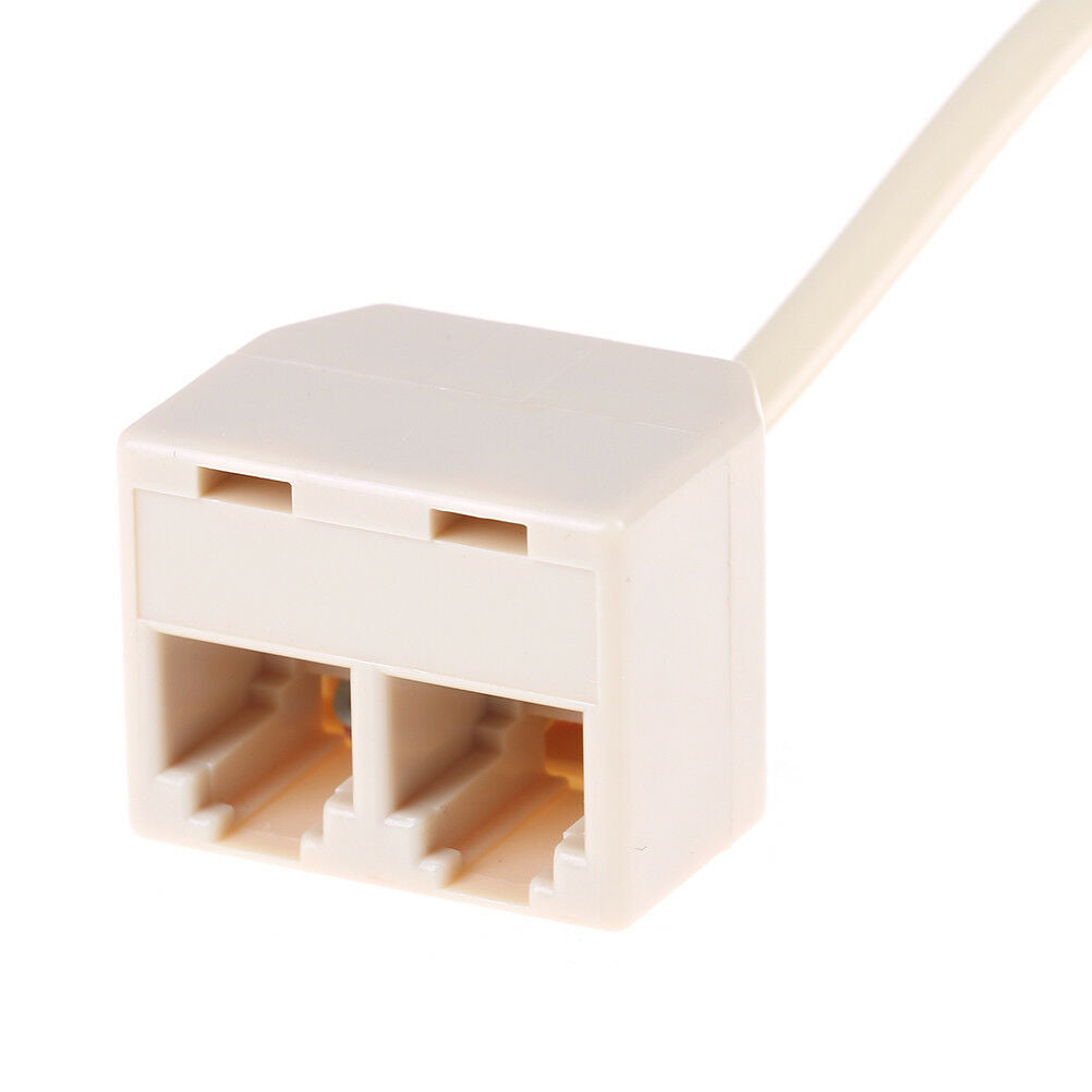 1Pc telephone RJ11 male line to double female jack filter splitter adapte.l8