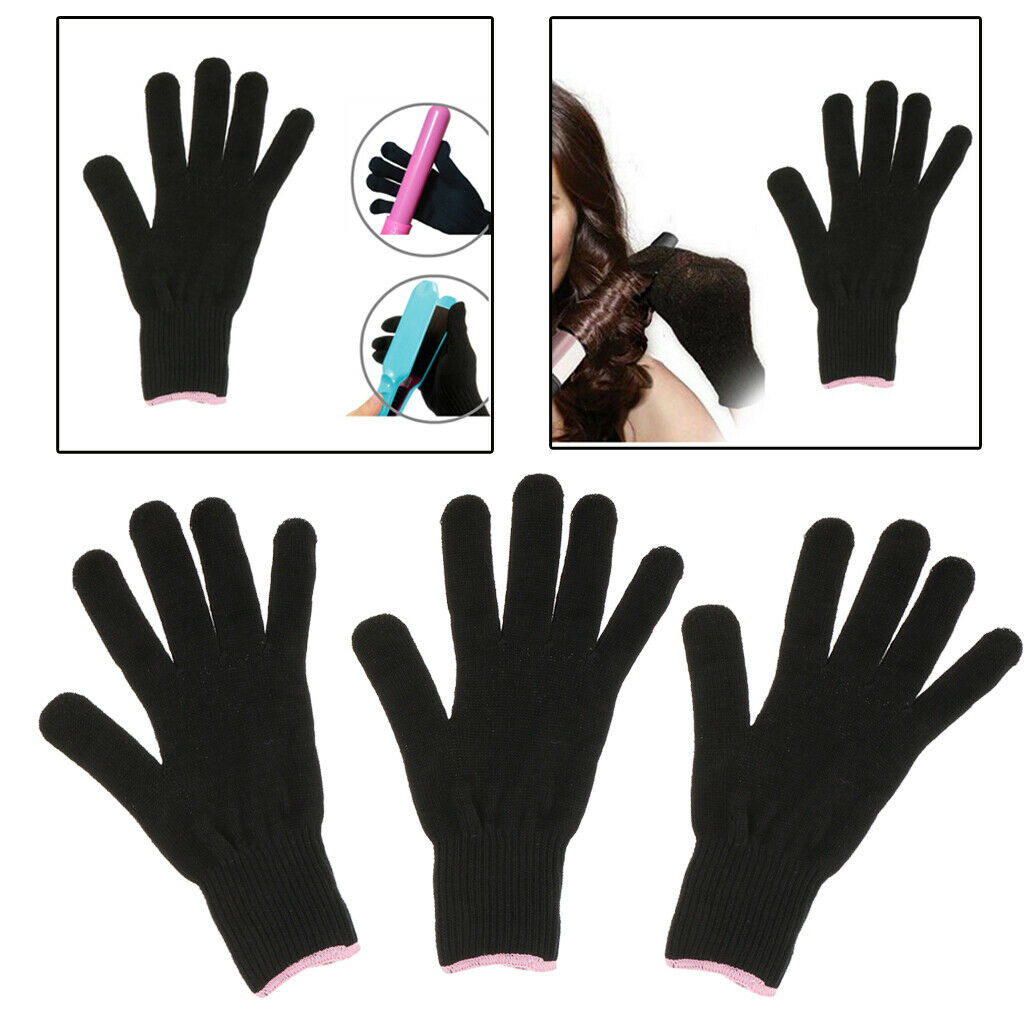 3x Perming Heat Resistant Glove Curling Wand Flat Iron Hand Protecting Mitt