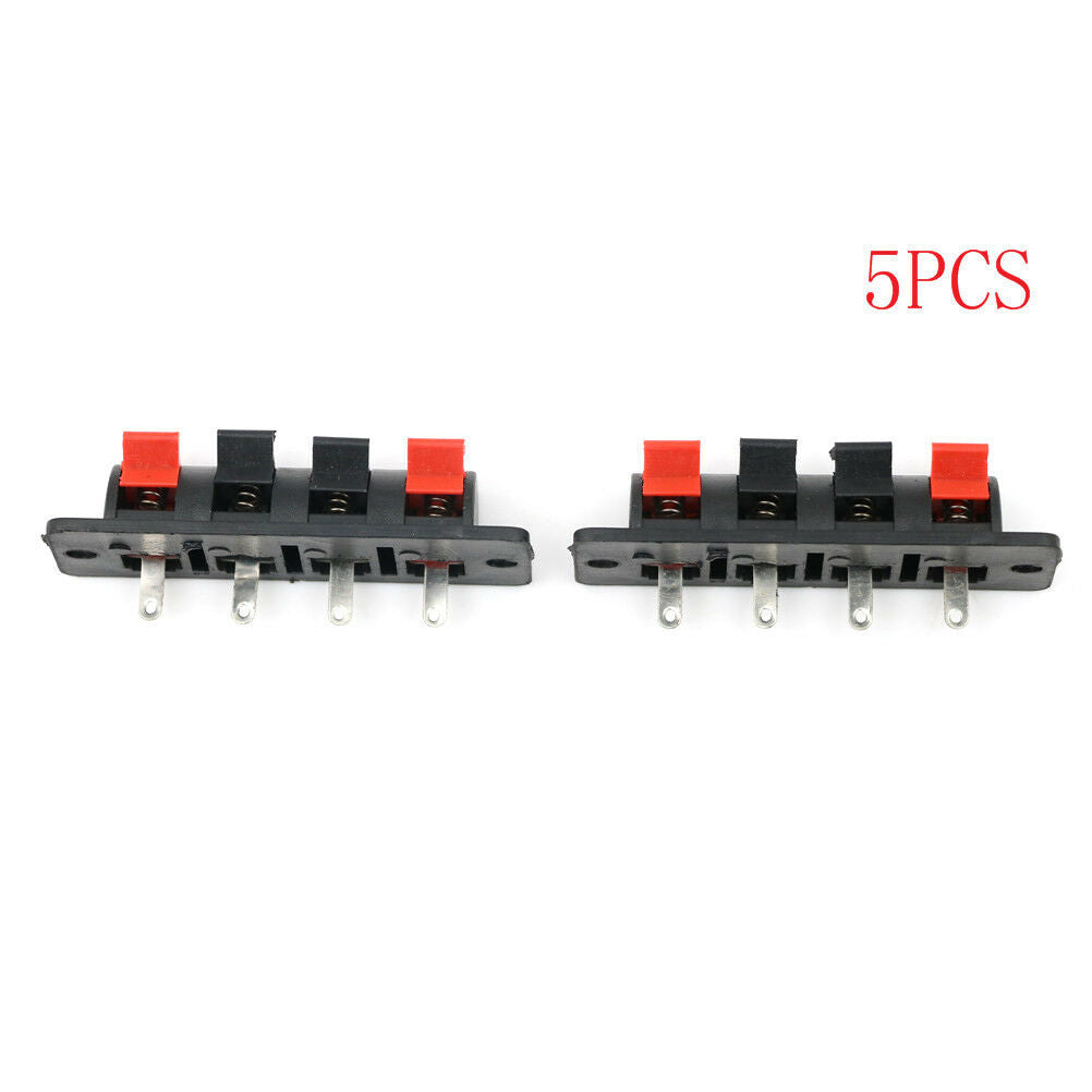 5Pcs Single Row 4 Pin 4 Position Speaker Terminal Board Connectors AdaI xJSJCA