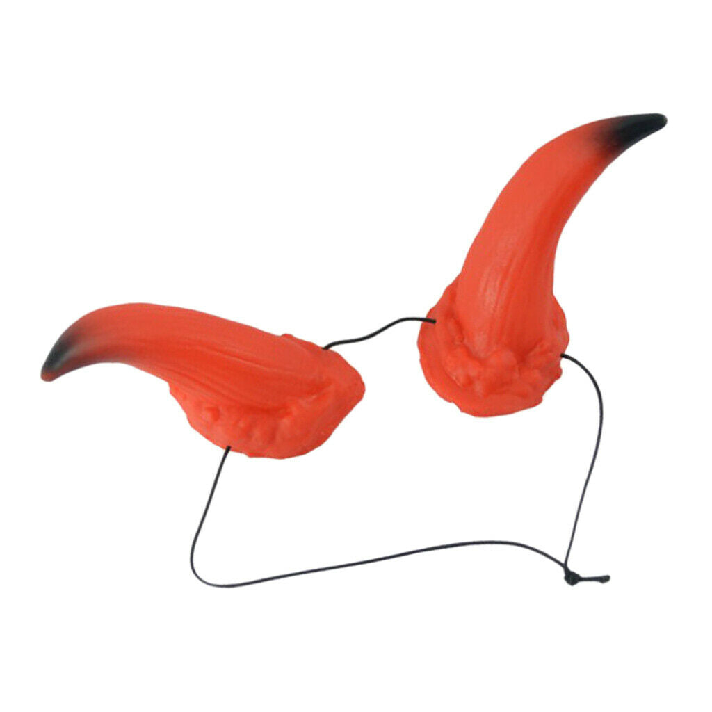 Red Devil OX Horns Headwear Costume Hair Accessories Headband Halloween Hoop