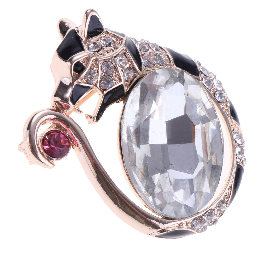 Fancy Jewelry Cute Kitten Cat Eye Animal Brooch Corsage Collar Pin Accessory