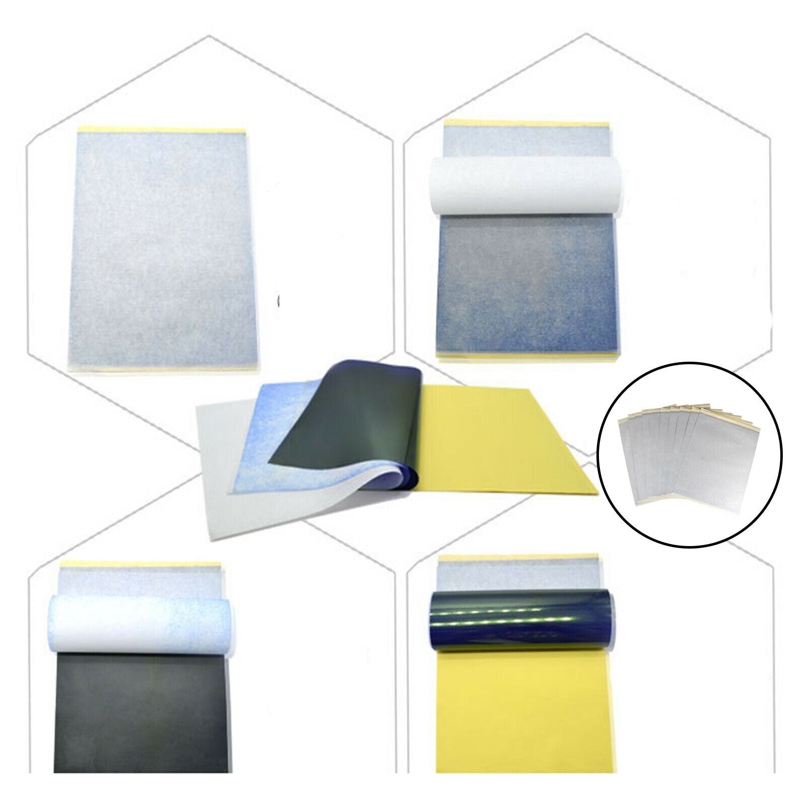 100pcs Tattoo Stencil Transfer Paper Spirit Thermal Tracing Paper Kit A4