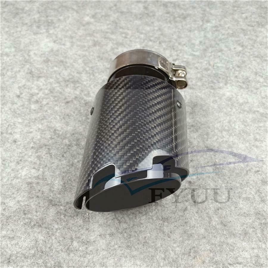 Titanium Black Carbon fiber Exhaust Muffler Tail Pipes Fit For Bmw Benz Glossy