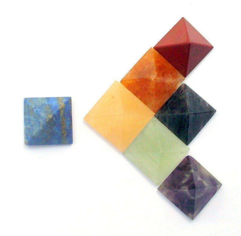 7Pcs Pyramid Chakra Stone Set Energy Quartz Crystal Healing Spirituality Decor
