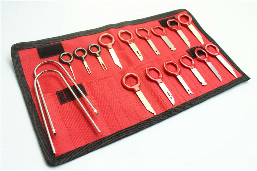 20PC Car Stereo Radio Removal Key Pry Plier Door Panel Fastener Remover Tool Kit