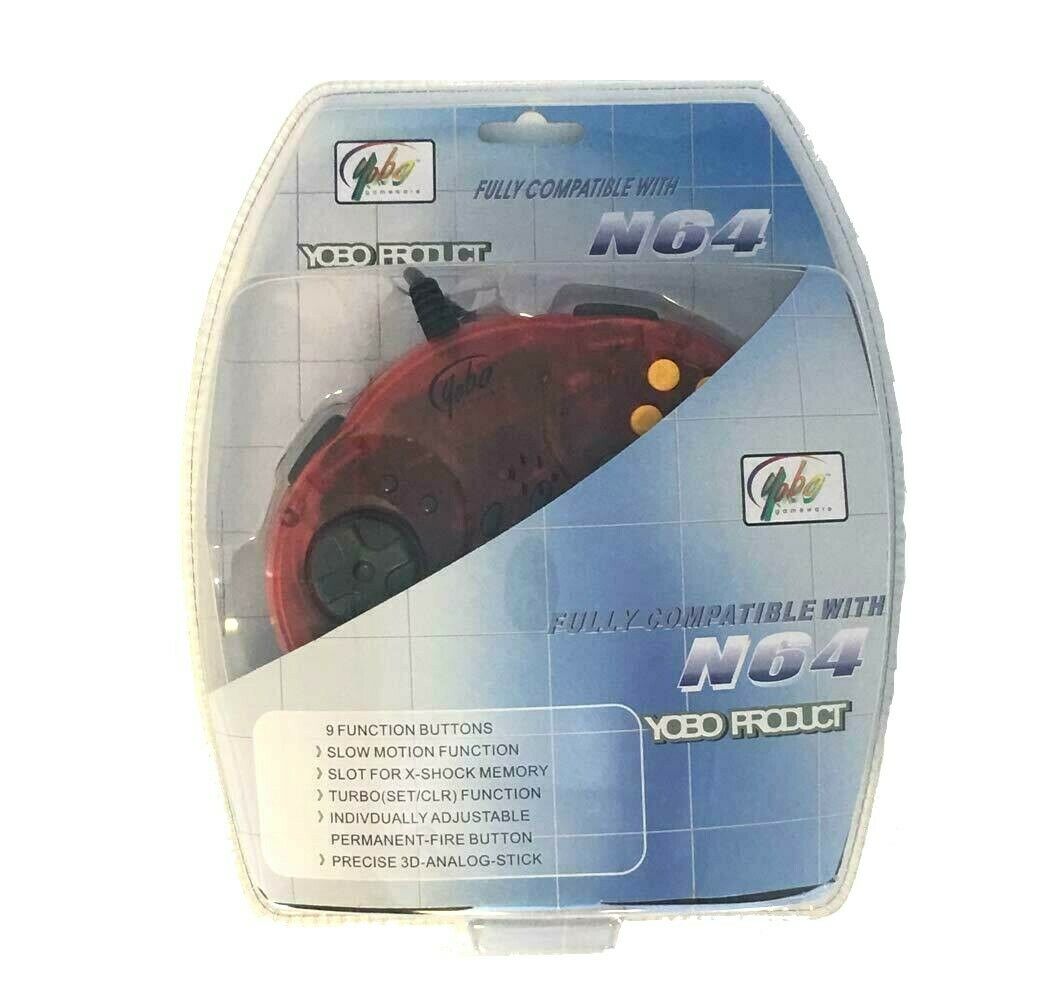 Brand New Controller for Nintendo 64 - CLEAR RED w/ Slow Motion Funciton