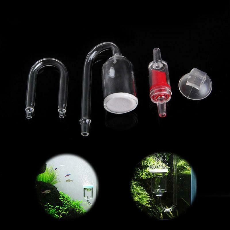 Oawjeen New Quarium Fish Tank CO2 Diffuser Check Valve U Shape Glass Tube Cup