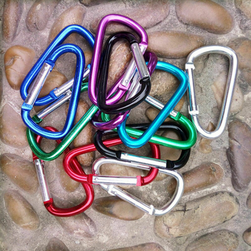 Aluminum Carabiner D-Ring Key Chain Clip Snap Hook Karabiner Camping Random 1Pc