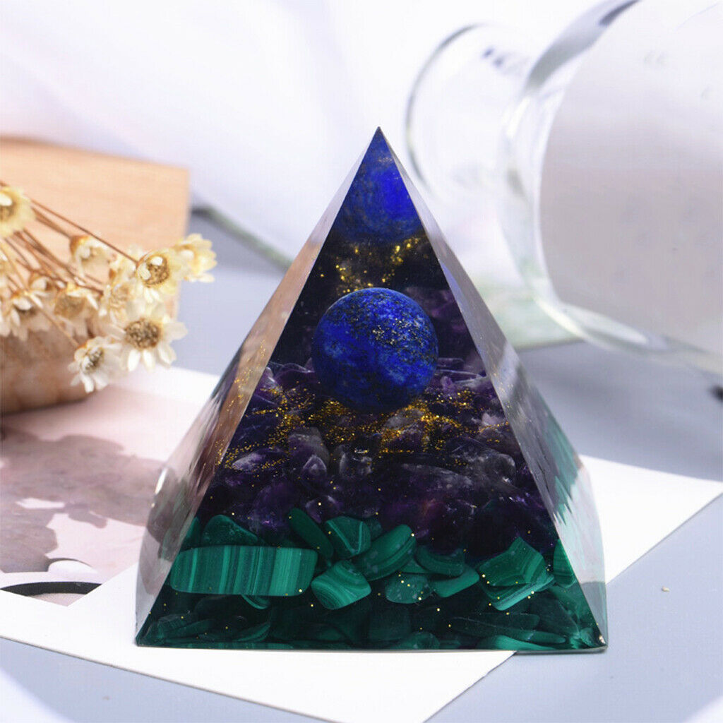 Crystal Amethyst Pyramid Quartz Balancing Energy Generator Reiki Heal Stone