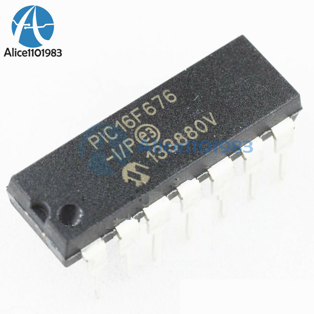 PIC16F676-I/P PIC16F676 16F676 IC MCU FLASH 1K W/AD 14-DIP NEW
