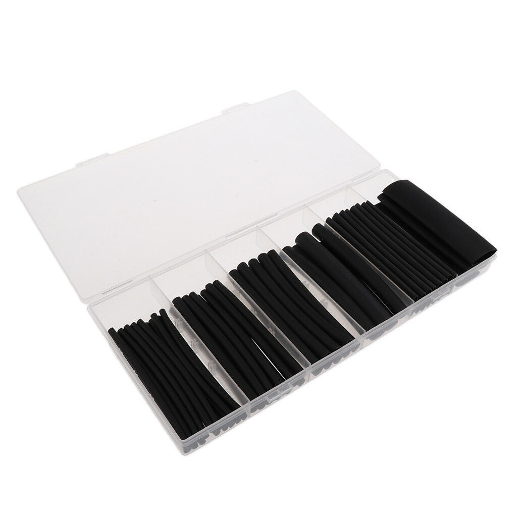 53Pcs Black Assorted Heat Shrink Tube 6 Sizes Tubing Wrap Sleeve Set