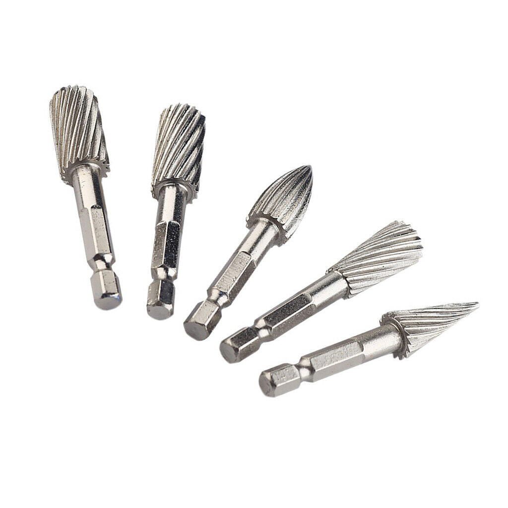 5Pcs Tungsten Carbide Rotary Files Diamond Grinder Set Rotary Tool For Grinder