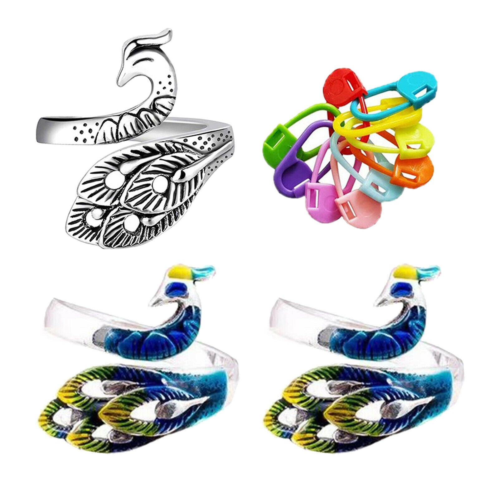 Crochet Ring Kit Adjustable Braided Ring Accessories Gifts for Mom Women