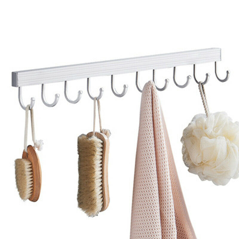 Wall Shelf with Hook Spice Rack Rail Bar Wall Mounted Storage Hanger OrganizFCA