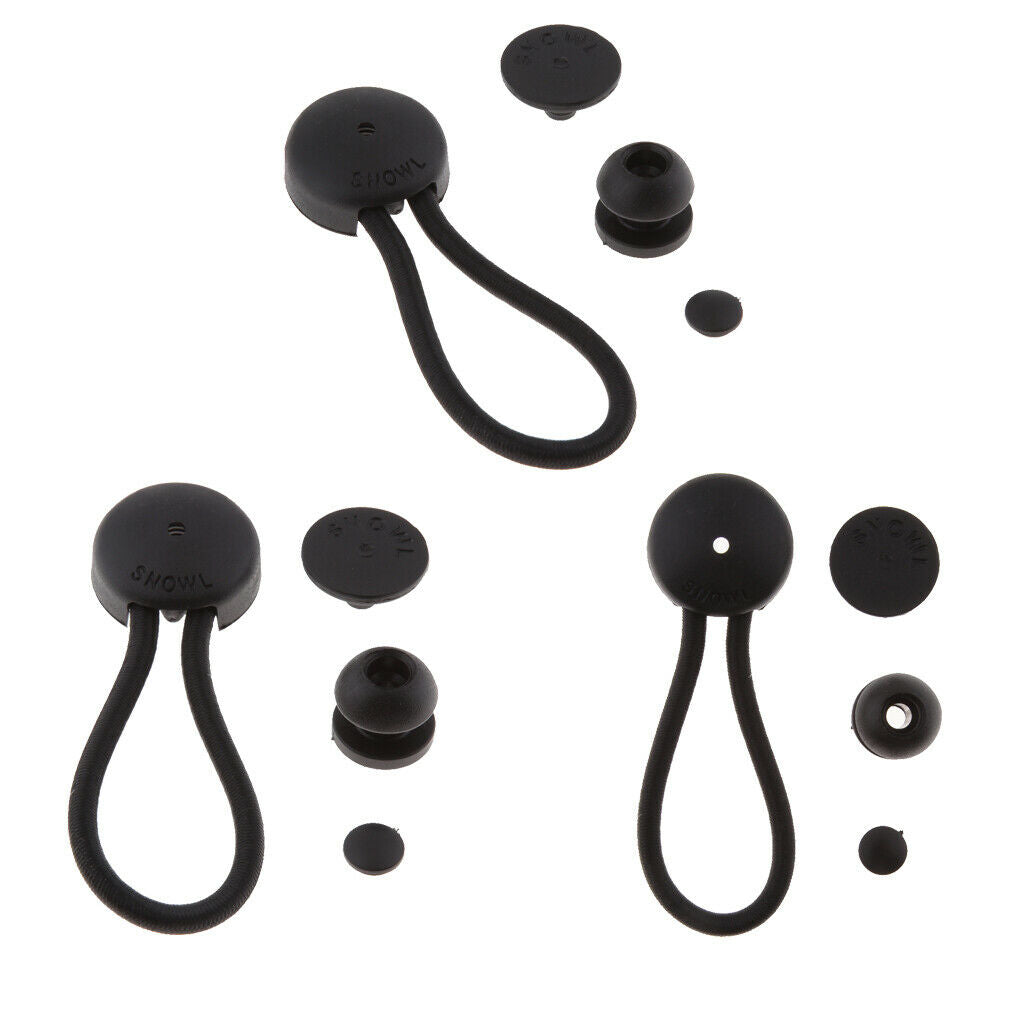 3Pcs Universal Boat Cover Tie Down Kit Ball Bungee  Cord Strap