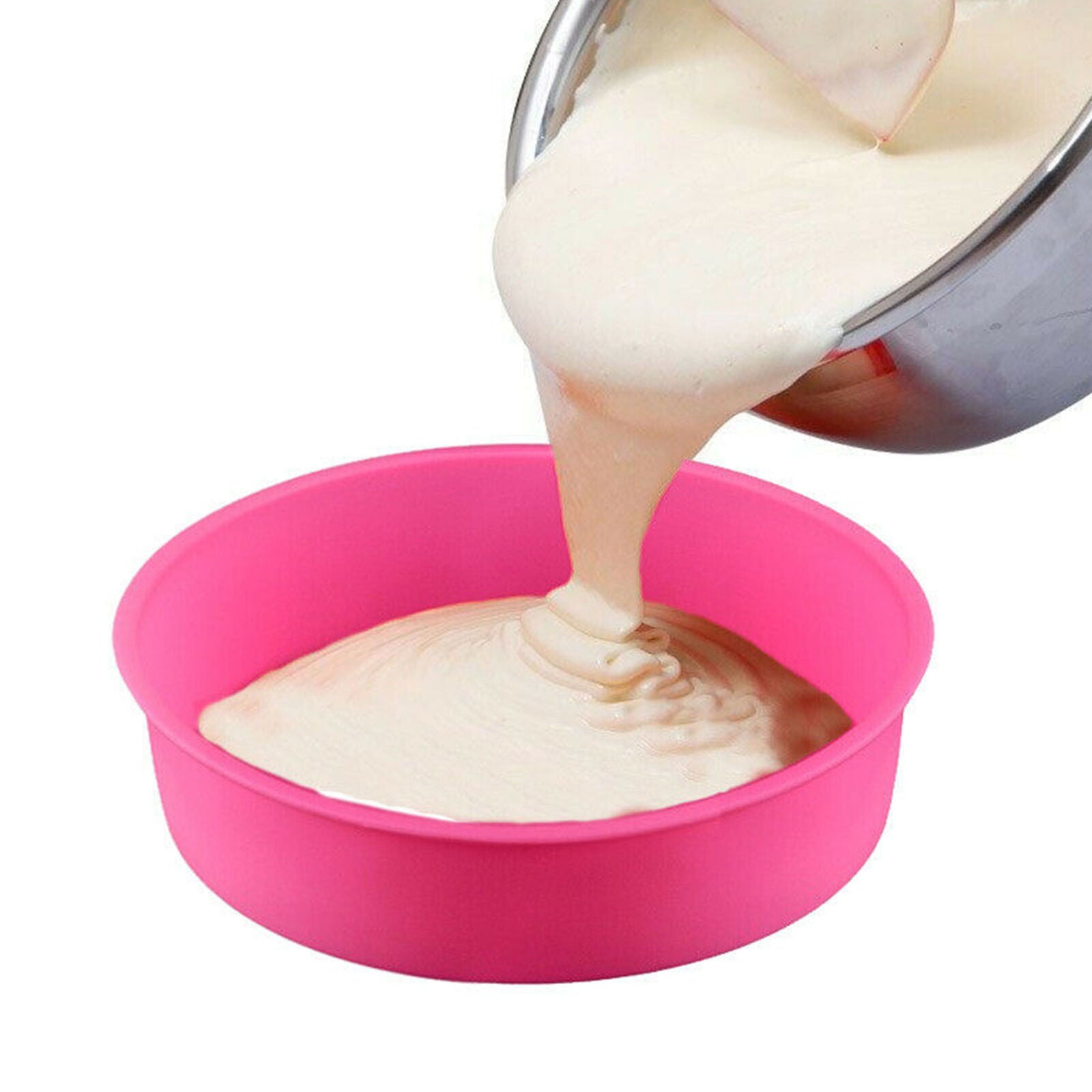 8 Inch Silicone Round Non-stick Cake Pan Bread Baking Mould Tray For Kitchen