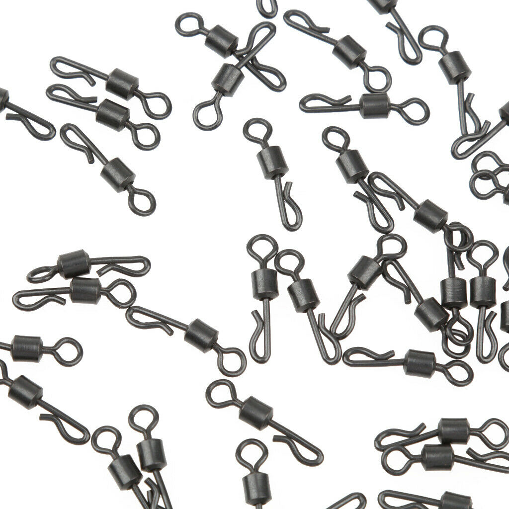 50pcs Fishing Connector Large Body Q-Shaped Quick Change Swivels, Fishing