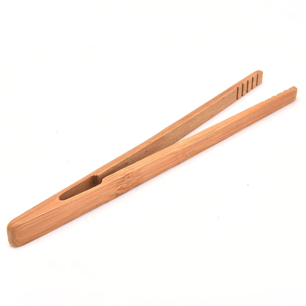 Practical Textured Bamboo Kongfu Tea Utensil Tweezers 14.5cm Wood Color B.l8