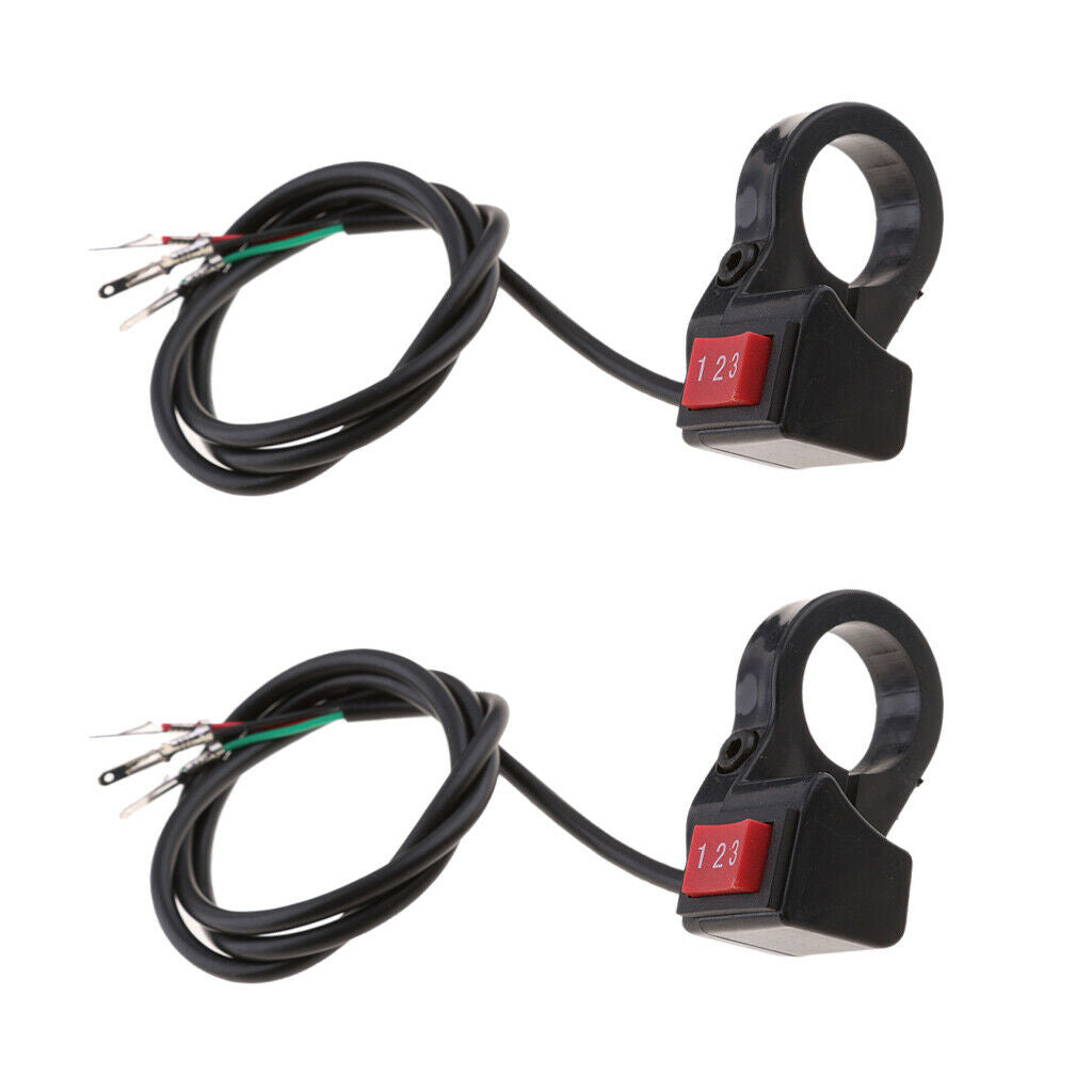 2Pieces 22mm 7/8" Electric 3 Speed Module Handlebar Switch Shift for Motorcycle/