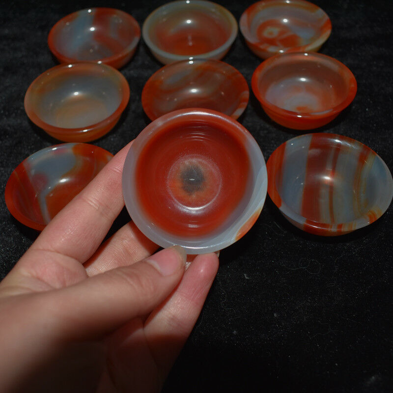 Wholesale 1x Natural Agate Stone Bowl Cup Hand Carved Pure Handmade Chakra Decor