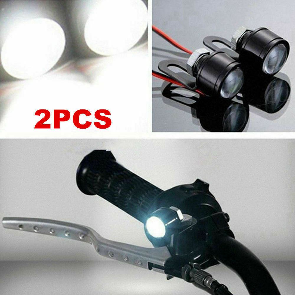 2X LED Motorcycle Handlebar Spotlight Headlight Driving Light LED Lamp White AU！