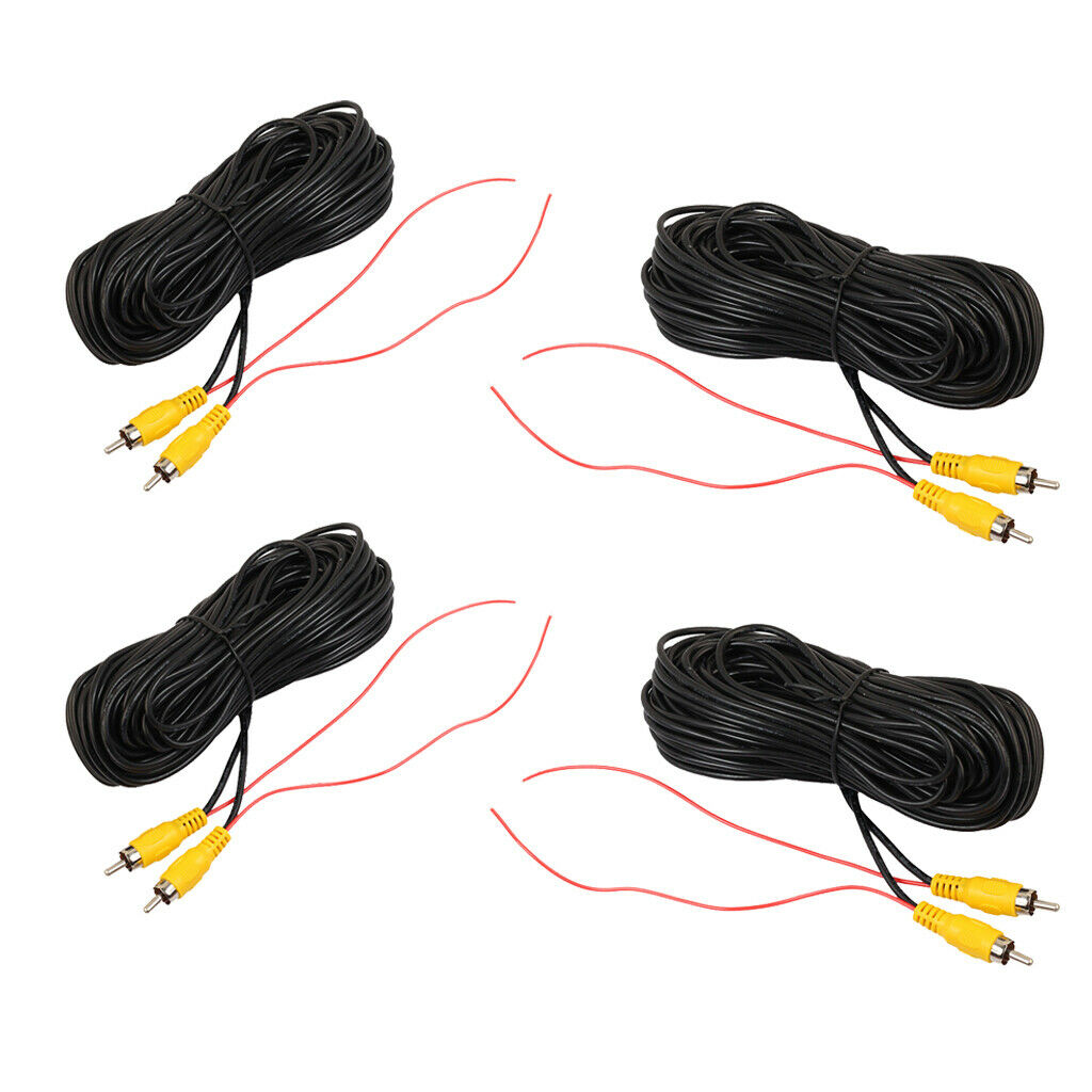 4x RCA Video Extension Cable Male to Male Connection with Detection Wire for