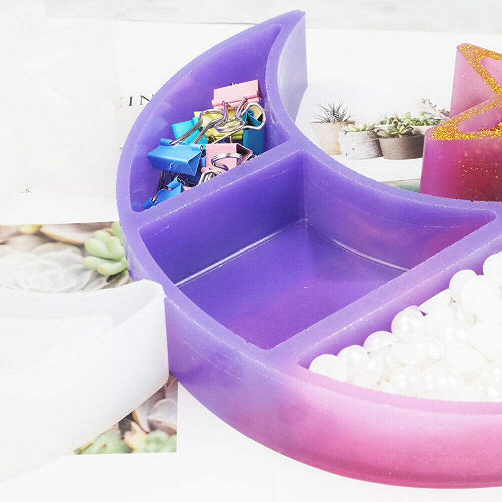 DIY Crystal Moon Plate Mold Epoxy ResinWaterproof Epoxy Silicone Casting Mold
