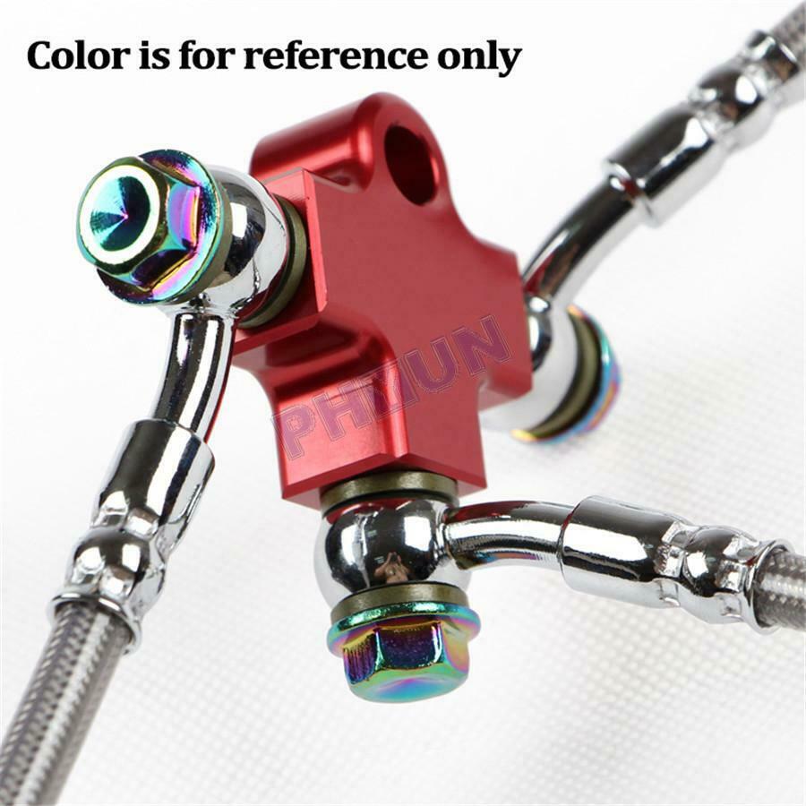 3 Way Tubing Bracket Hydraulic Brake Hose Pipe Tee Connector For Motorcycle ATV