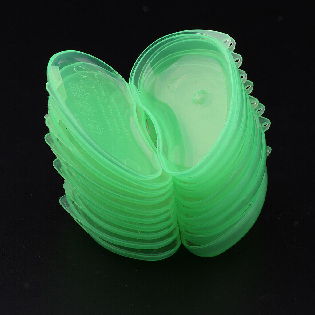 10Pcs Small Plastic Ear Plug Case Container Portable For Pocket Purse Green
