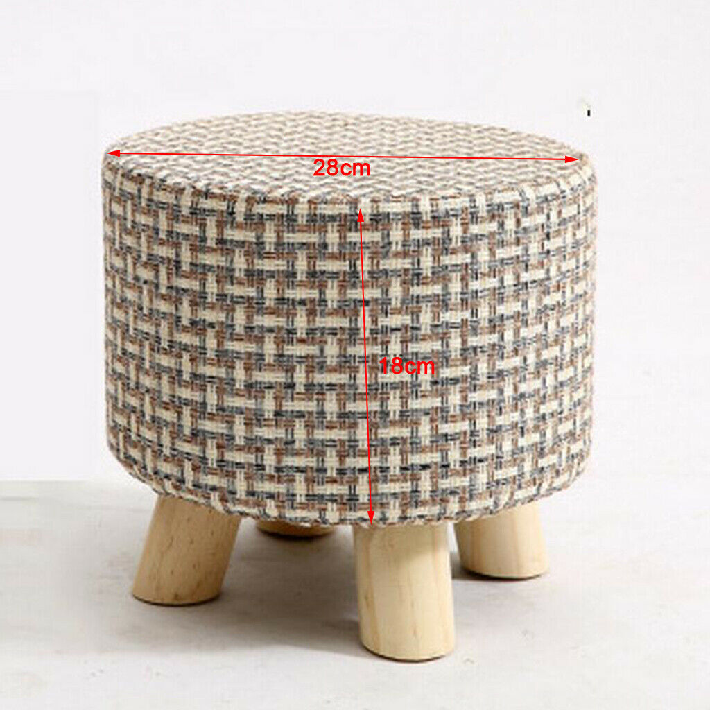 3 Pieces Cotton Decorative Round Wooden Stool Cover