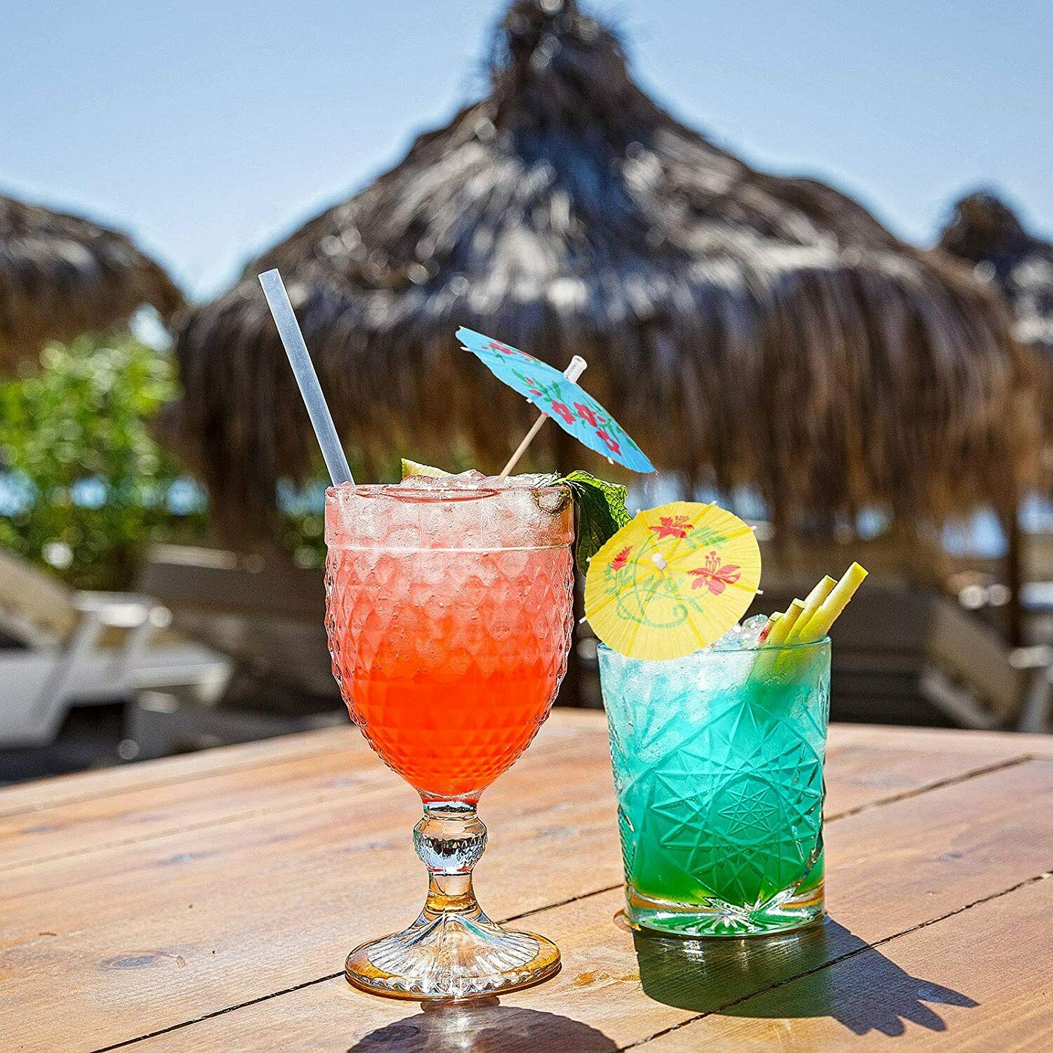 50PCS Mixed Cocktail Umbrellas Parasols for Party Tropical Drinks Accessories