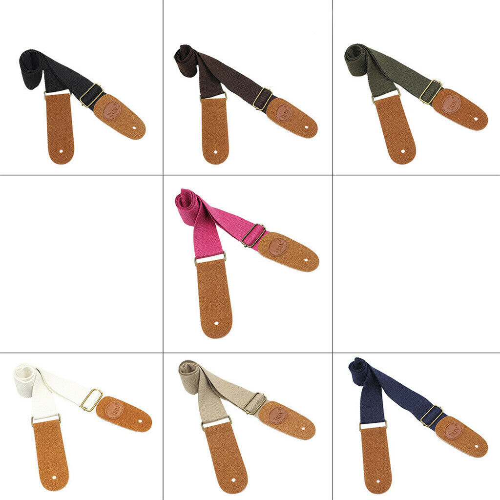 Durable Adjustable Nylon Strap Belt for Electric Acoustic Bass/Guitar Coffee