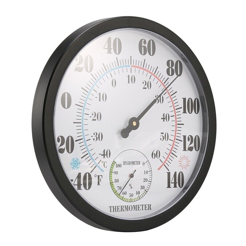 10 inch Indoor Outdoor No Battery Weather Thermometer Hygrometer Wall HygrometT4