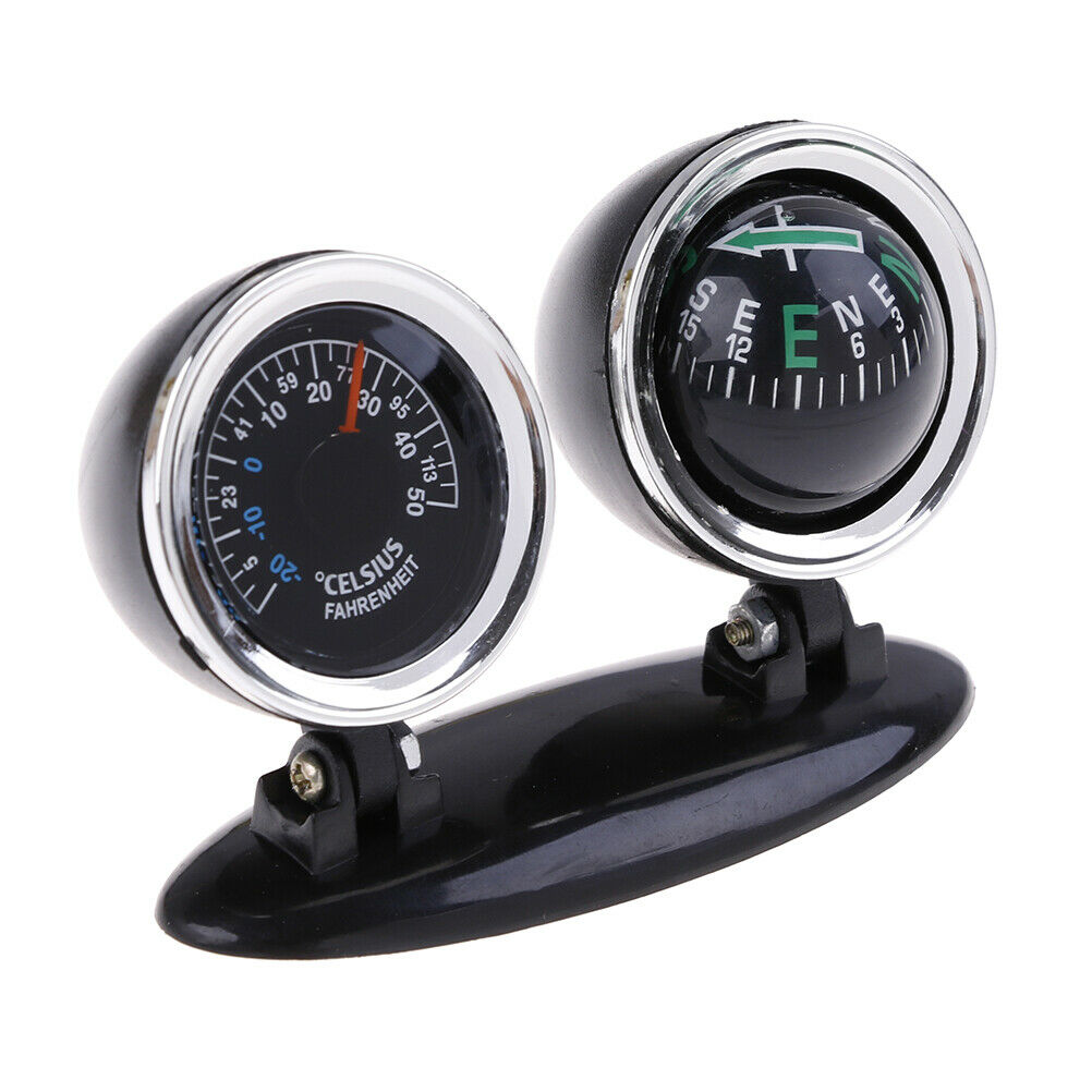 2 in 1 Guide Ball Car Compass Thermometer Car Ornaments Direction Dashboa.l8