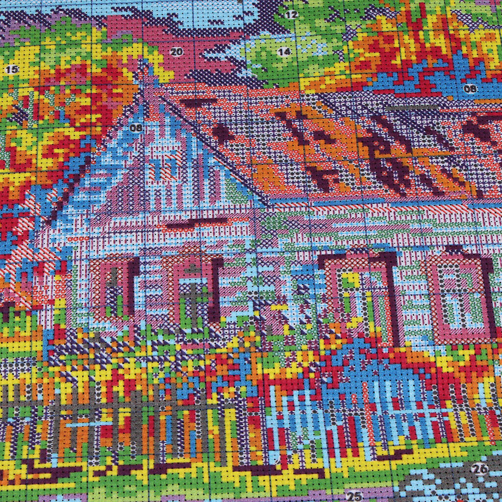Farm Goat Cottage Stamped Cross Stitch Kits Advanced Patterns Beginner Kids