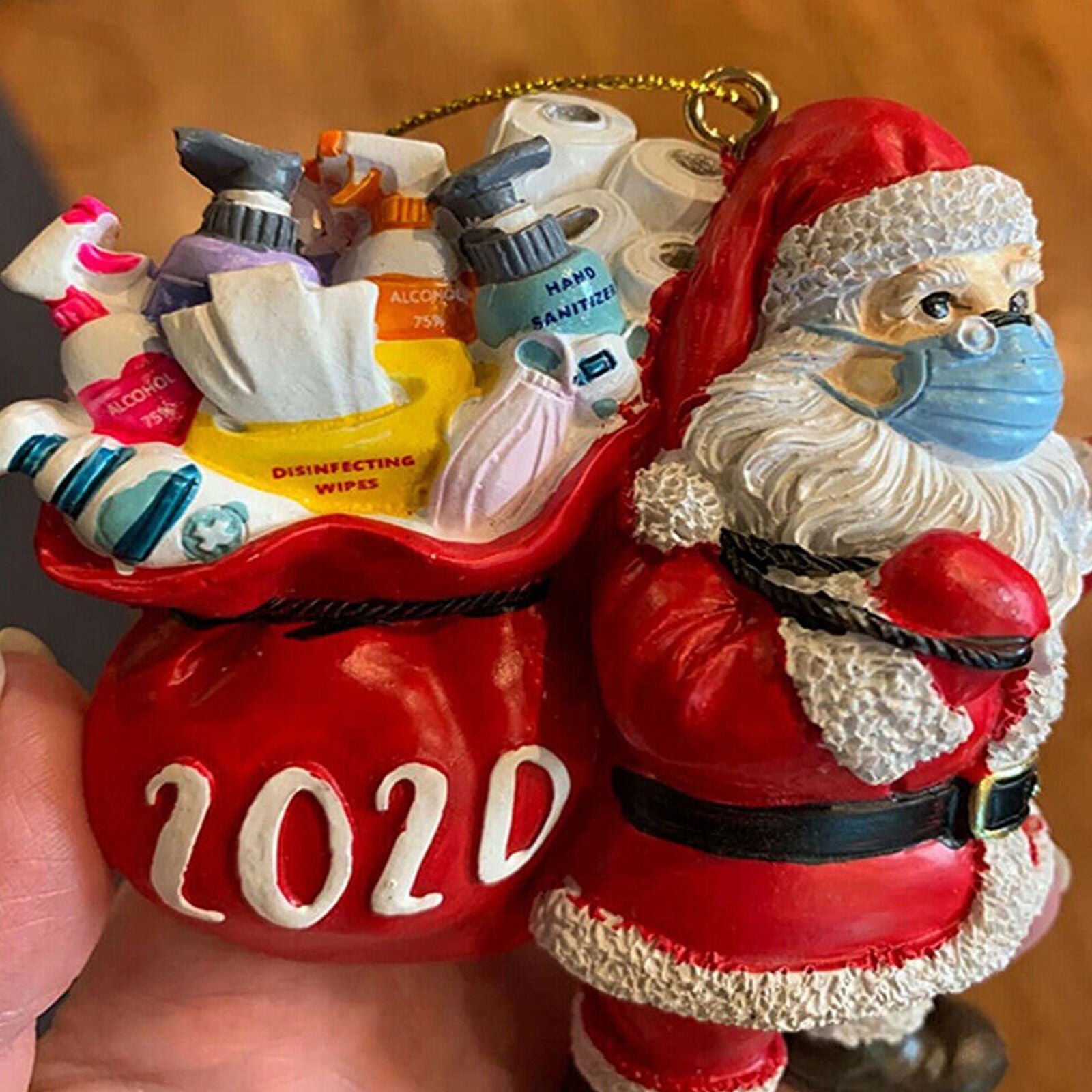 Christmas Tree Ornaments 2020 Santa Wearing Hanging Decor Creative Gifts