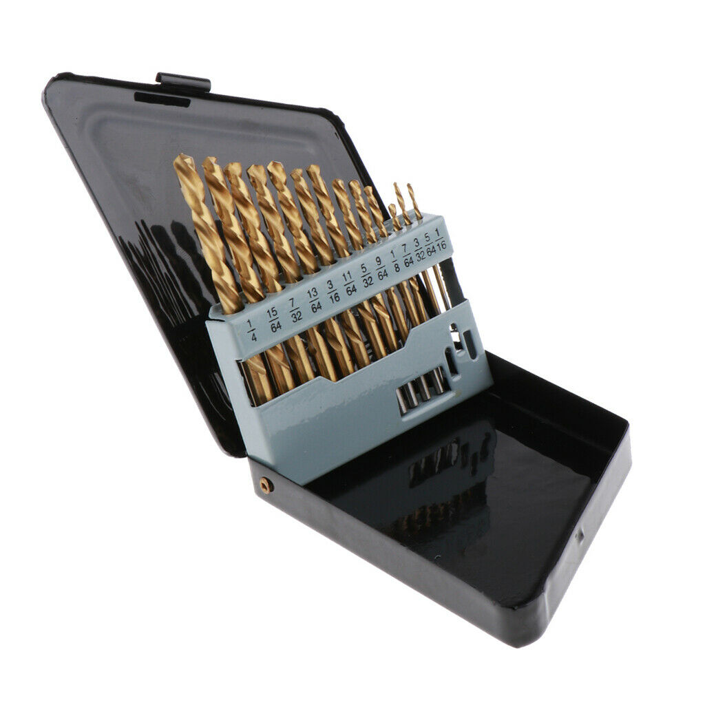 13pcs Twist Drill Bit Set High Speed Steel HSS Titanium Small Drill Bits for