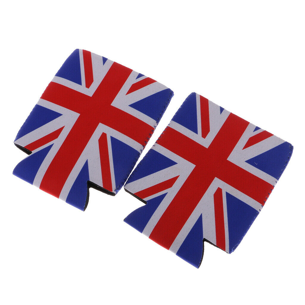 12 PCS Union Jack UK Flag Stubby Beer Can Sleeve Holder
