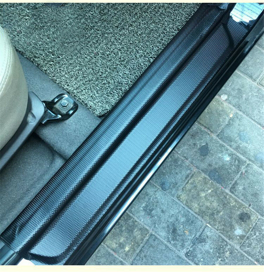 120*50CM Carbon Fiber Leather Style Scuff Plate Door Sill Cover Threshold Step