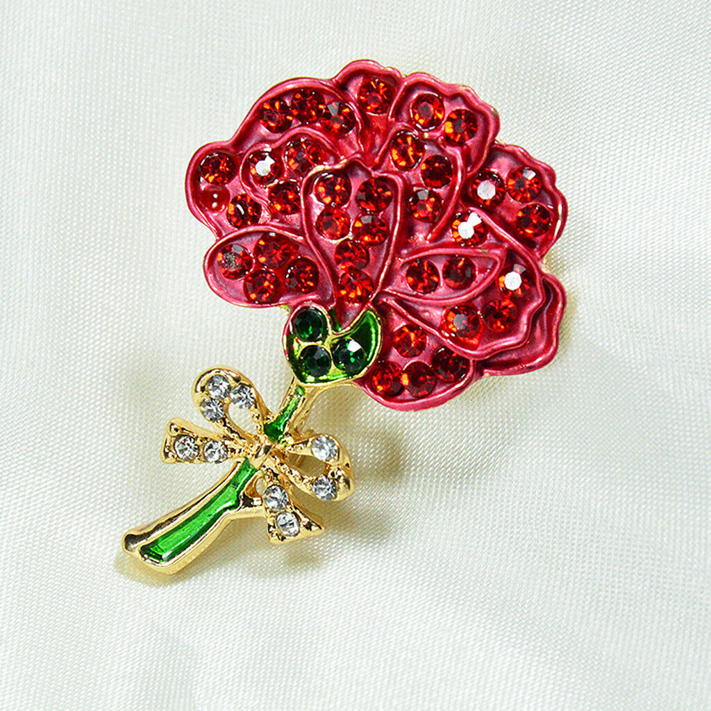 Women Metal Alloy Carnation Flower Brooch Lapel Pin Collar Tips
