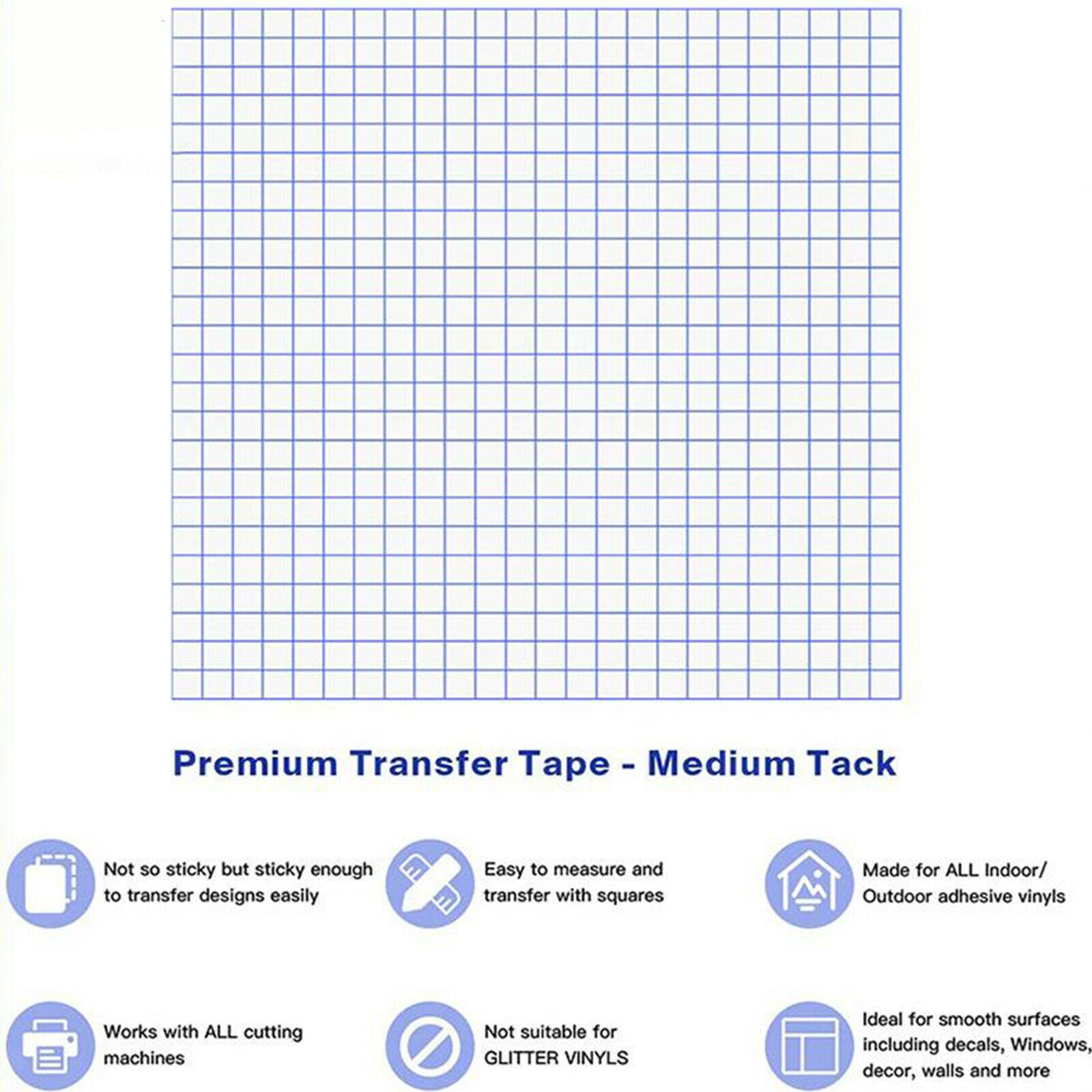 Clear Adhesive Vinyl Transfer Paper Tape Roll for Decals Signs Windows Stickers