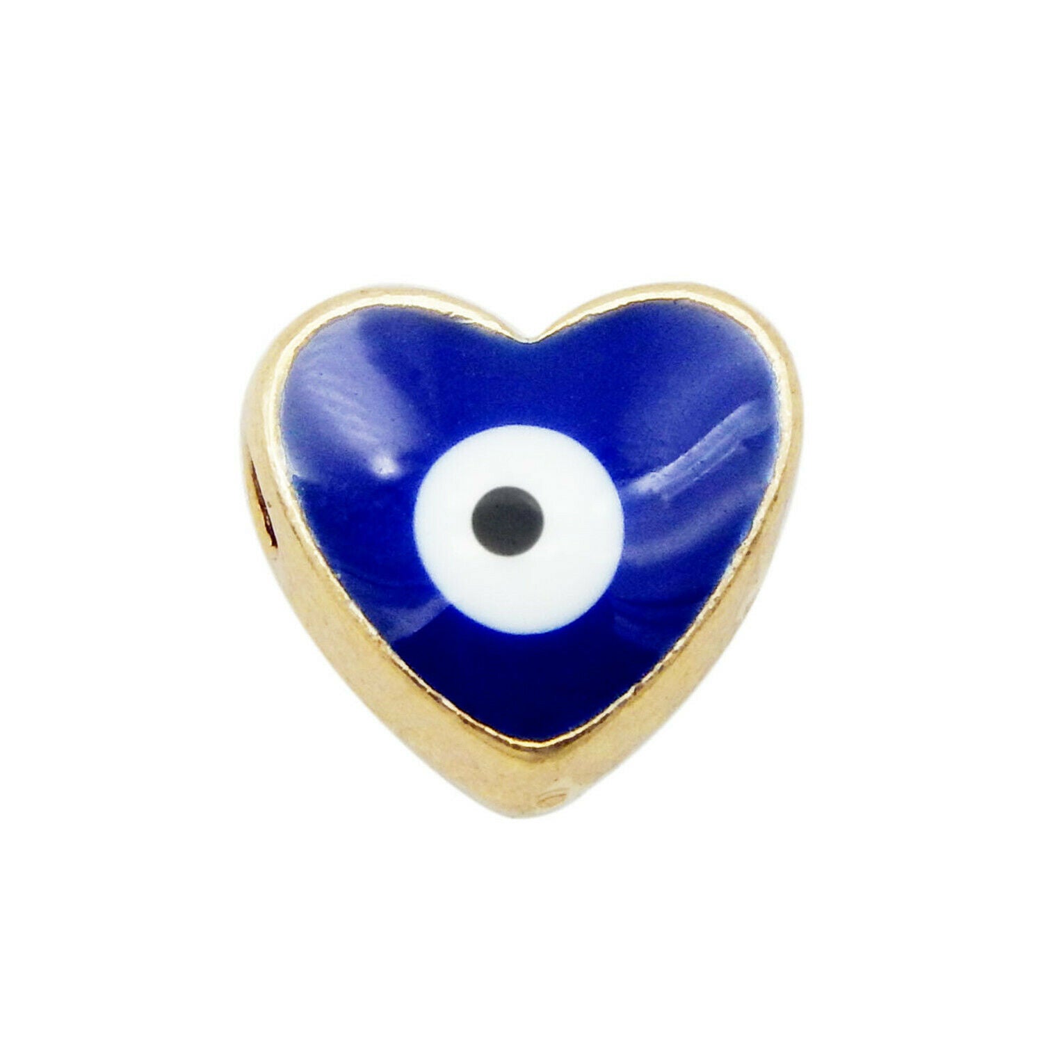 8X6mm Enamel Heart Turkish Loose Spacer Bead Evil Eye Bracelet Jewelry DIY 12PCS