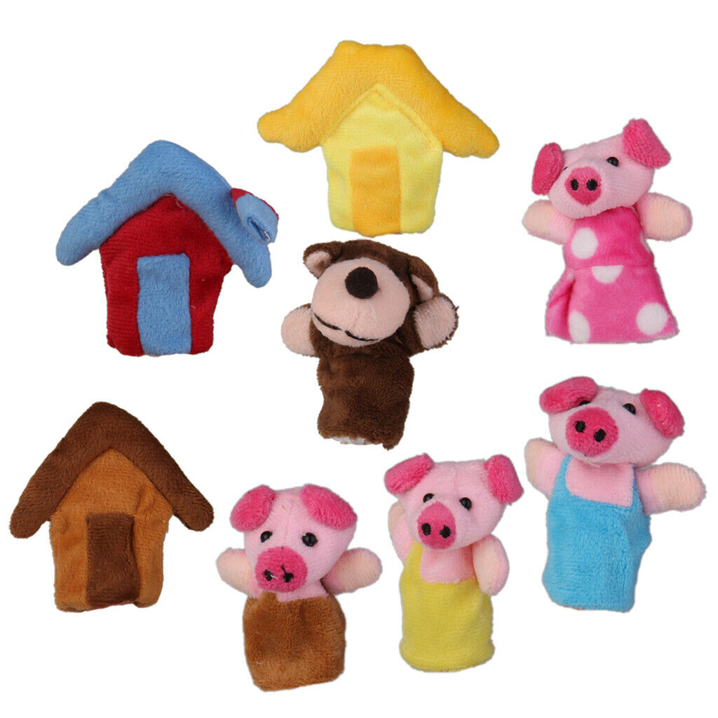 13pcs Goldilocks Bears & Little Pigs Finger Puppet Story To Tell