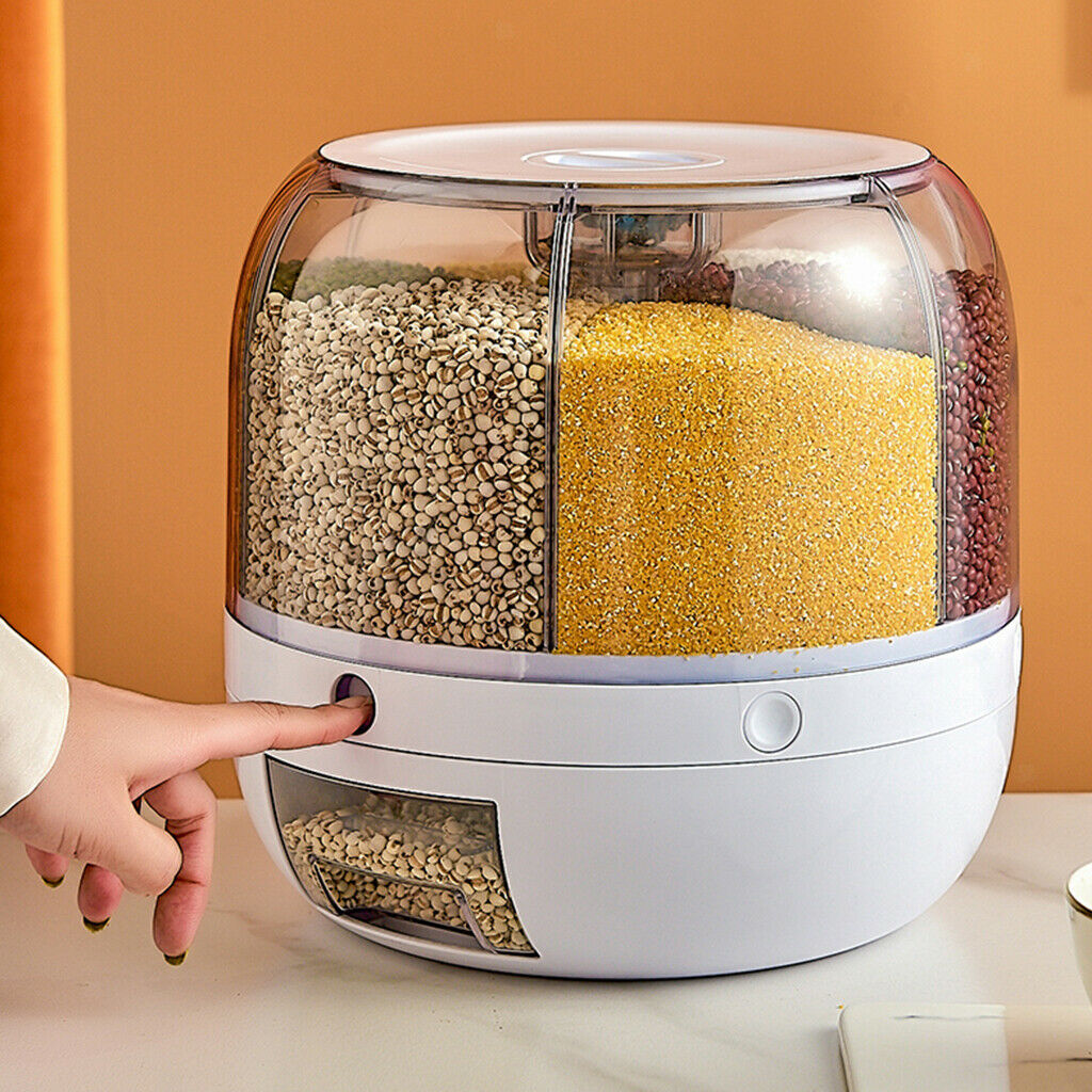 Rice Dispenser Countertop Rice Bucket Cereal Storage Container Tank Rotating