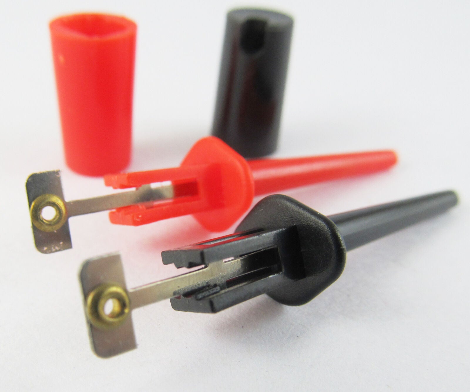 2pcs R+B Round Test Hook Clip Grabbers Test Probe SMD IC SMT For Multimeter